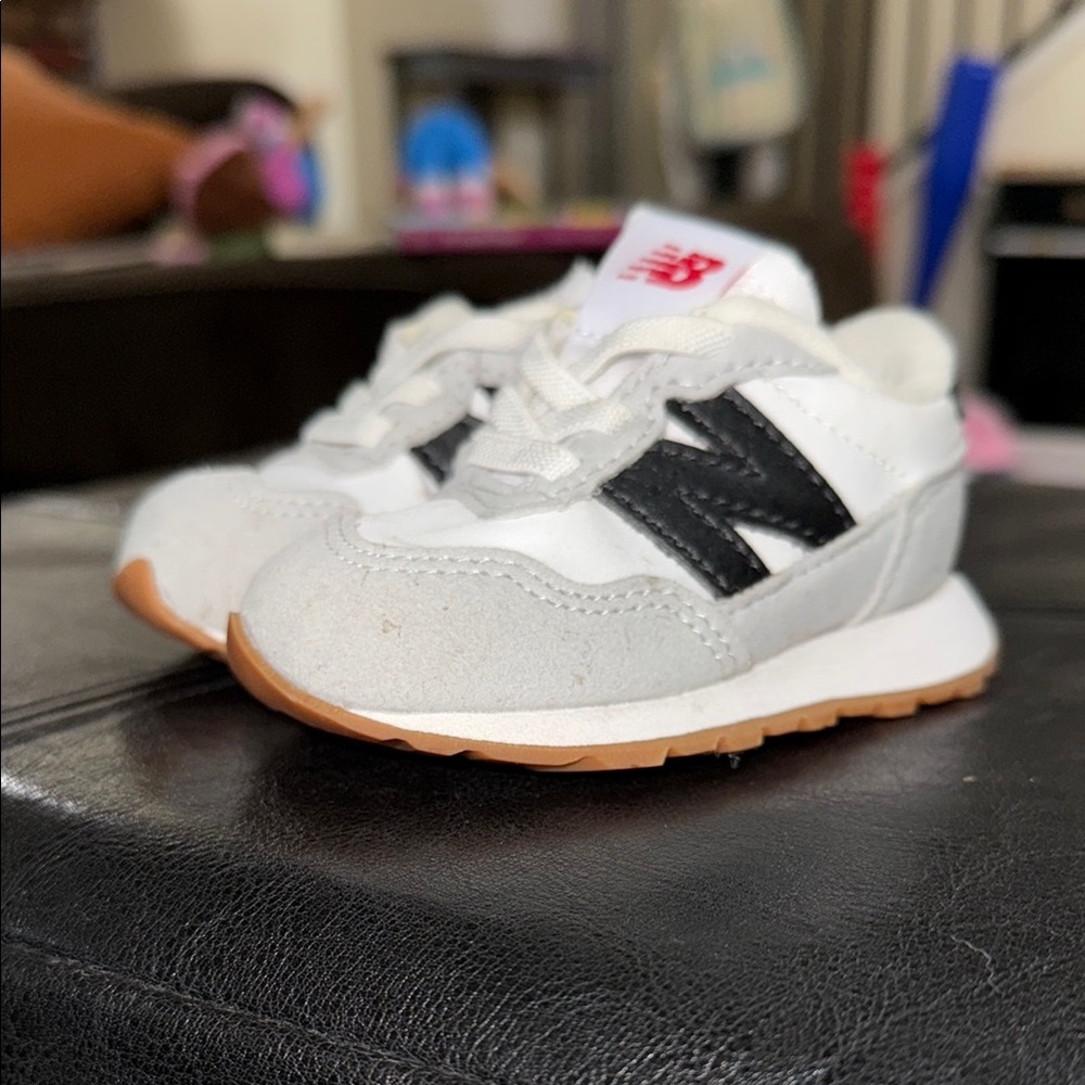 New Balance White and Black Sneakers Classic Retro Design